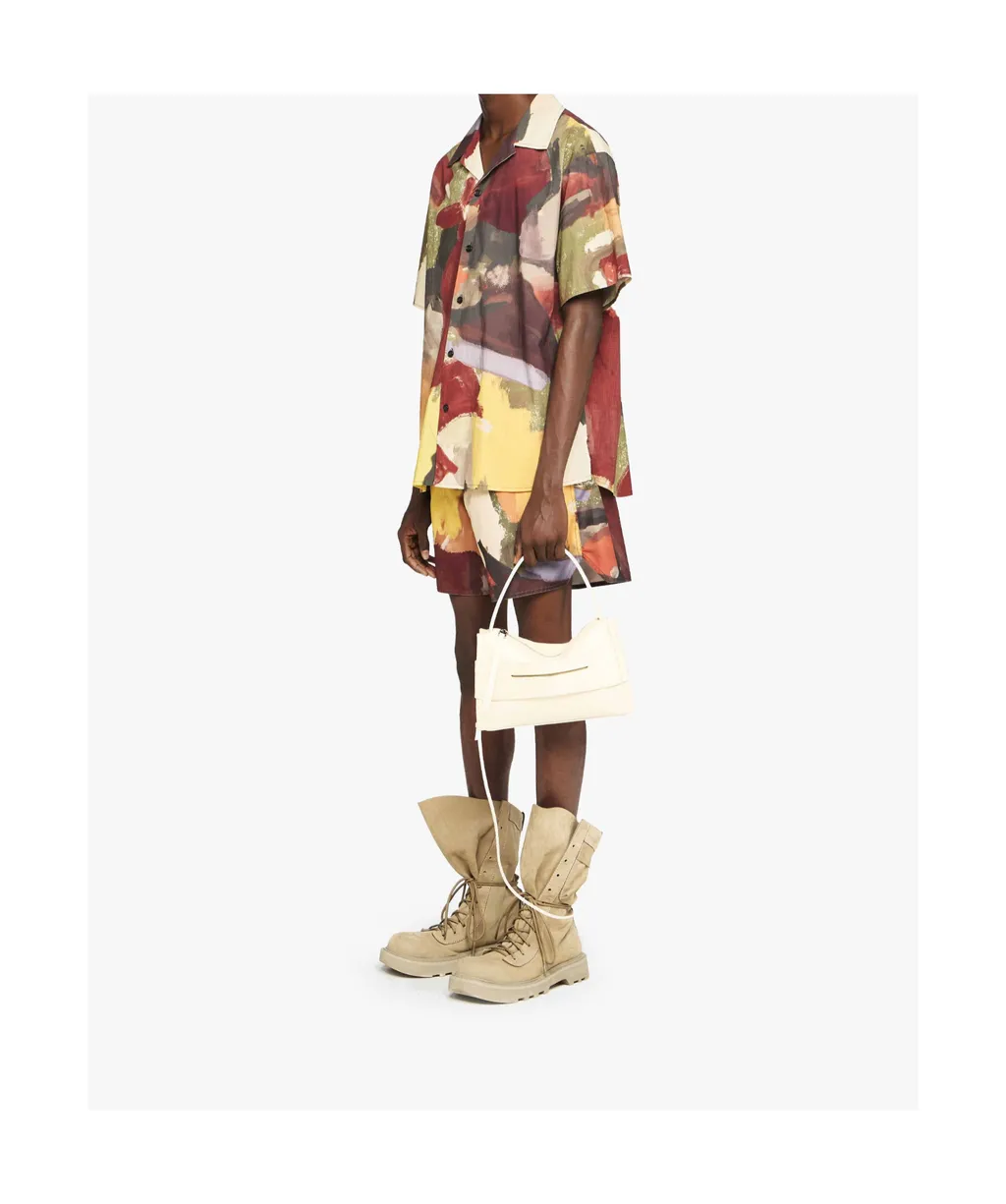 Abstract-Printed Drawstring Swim Shorts