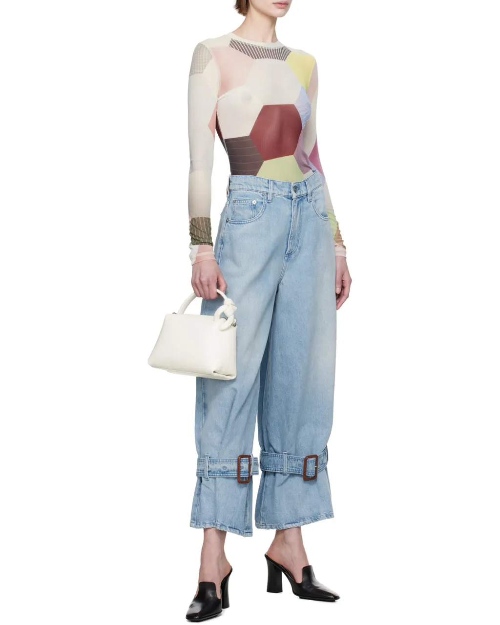 Buckled Cuff Denim Jeans