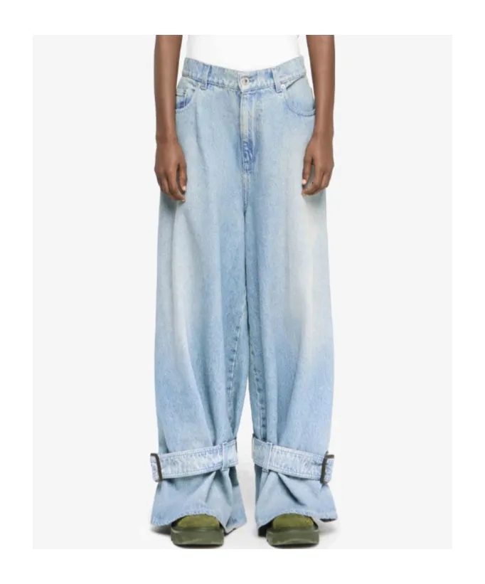 Buckled Cuff Denim Jeans