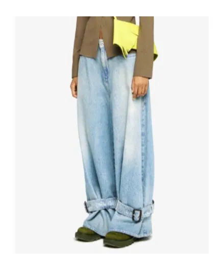 Buckled Cuff Denim Jeans