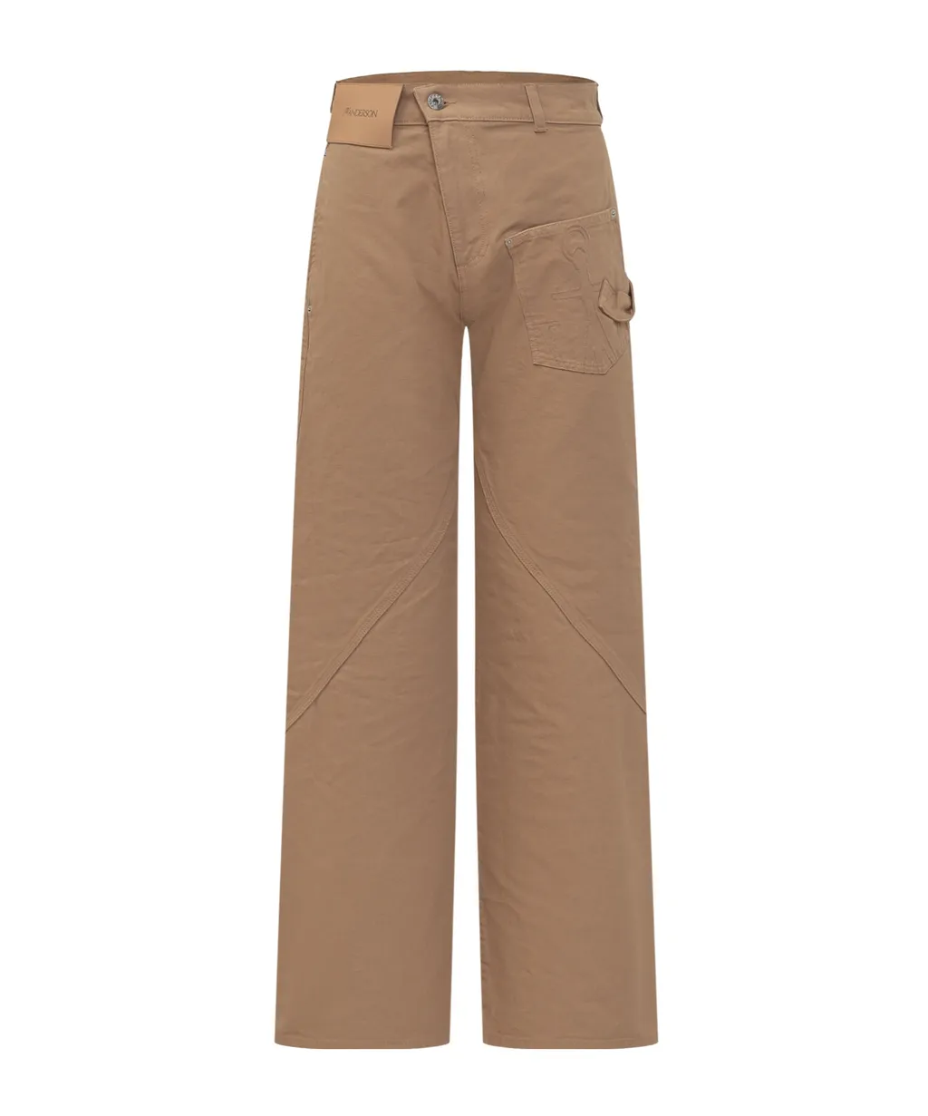 Twisted Wide Leg Workwear Jeans