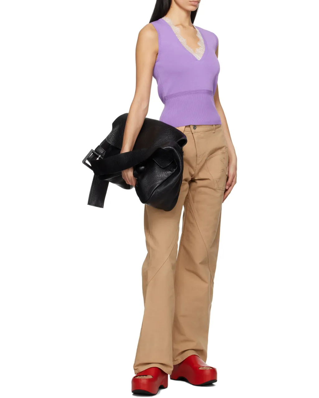 Twisted Wide Leg Workwear Jeans