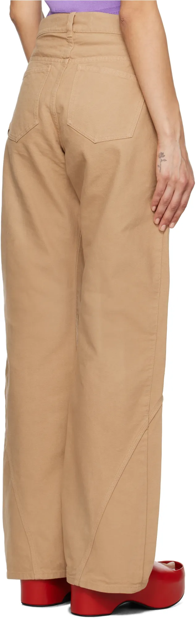 Twisted Wide Leg Workwear Jeans