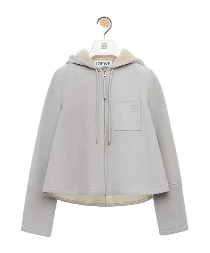 Hooded Jacket In Shearling