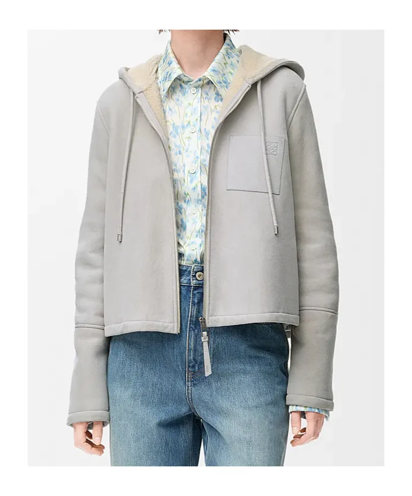 Hooded Jacket In Shearling