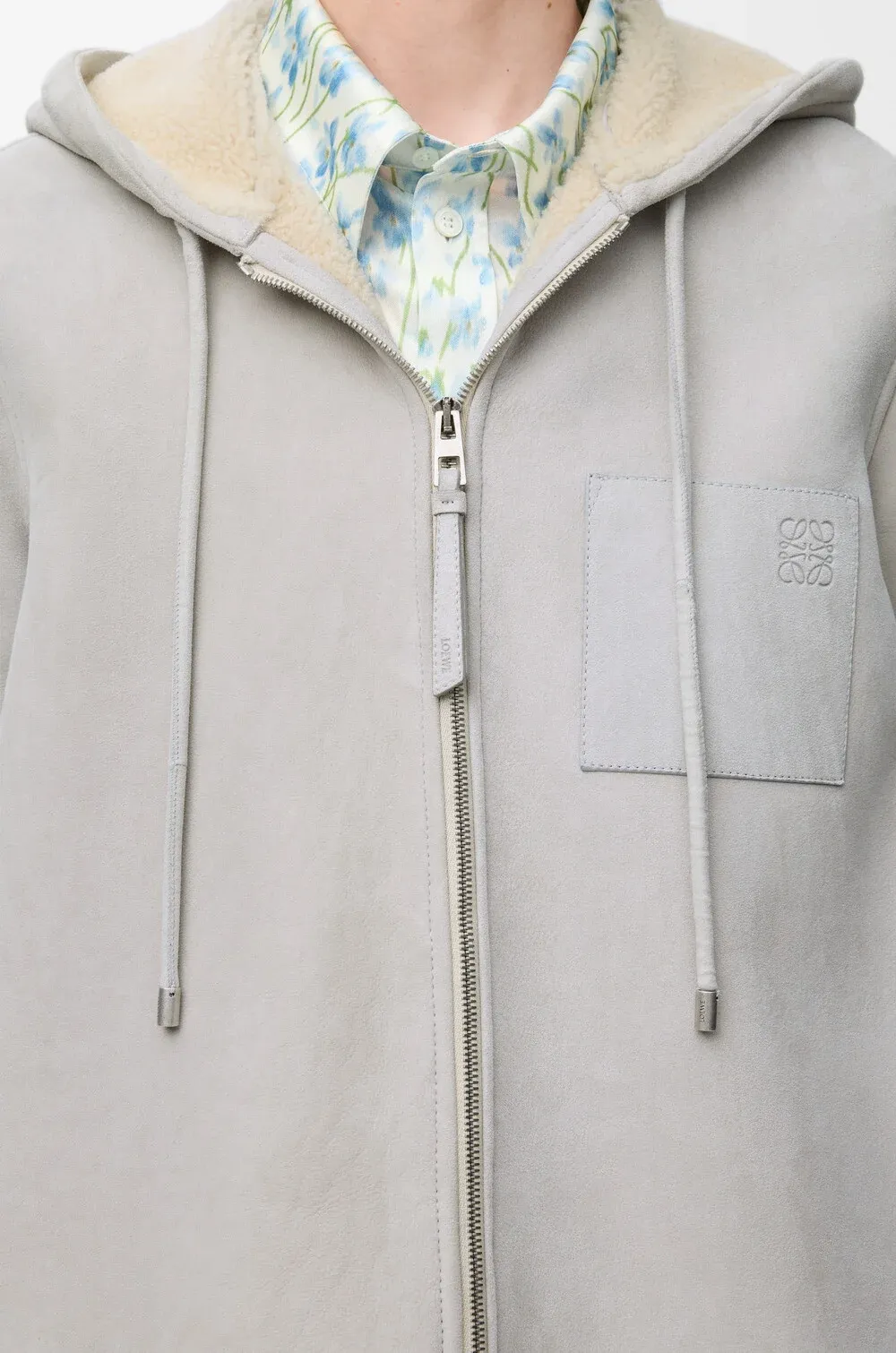 Hooded Jacket In Shearling