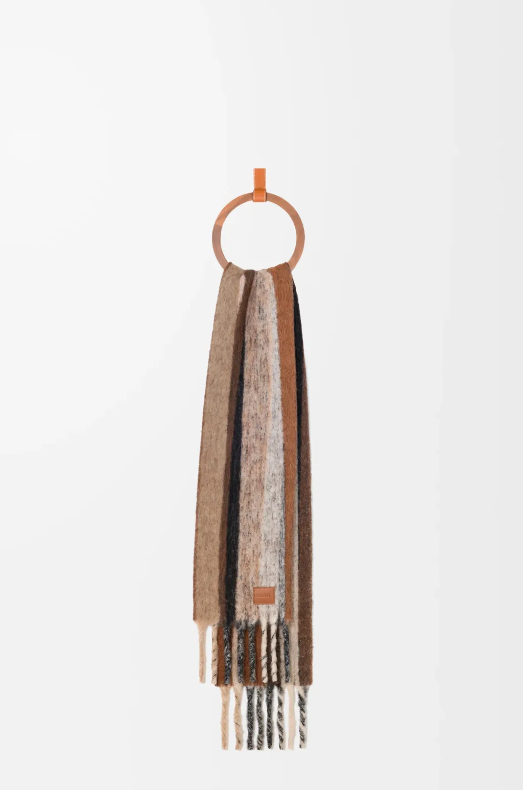 Fringed-Edge Striped Scarf