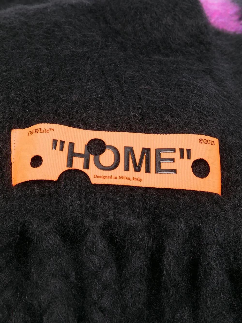 Logo Patch Fringed Blanket