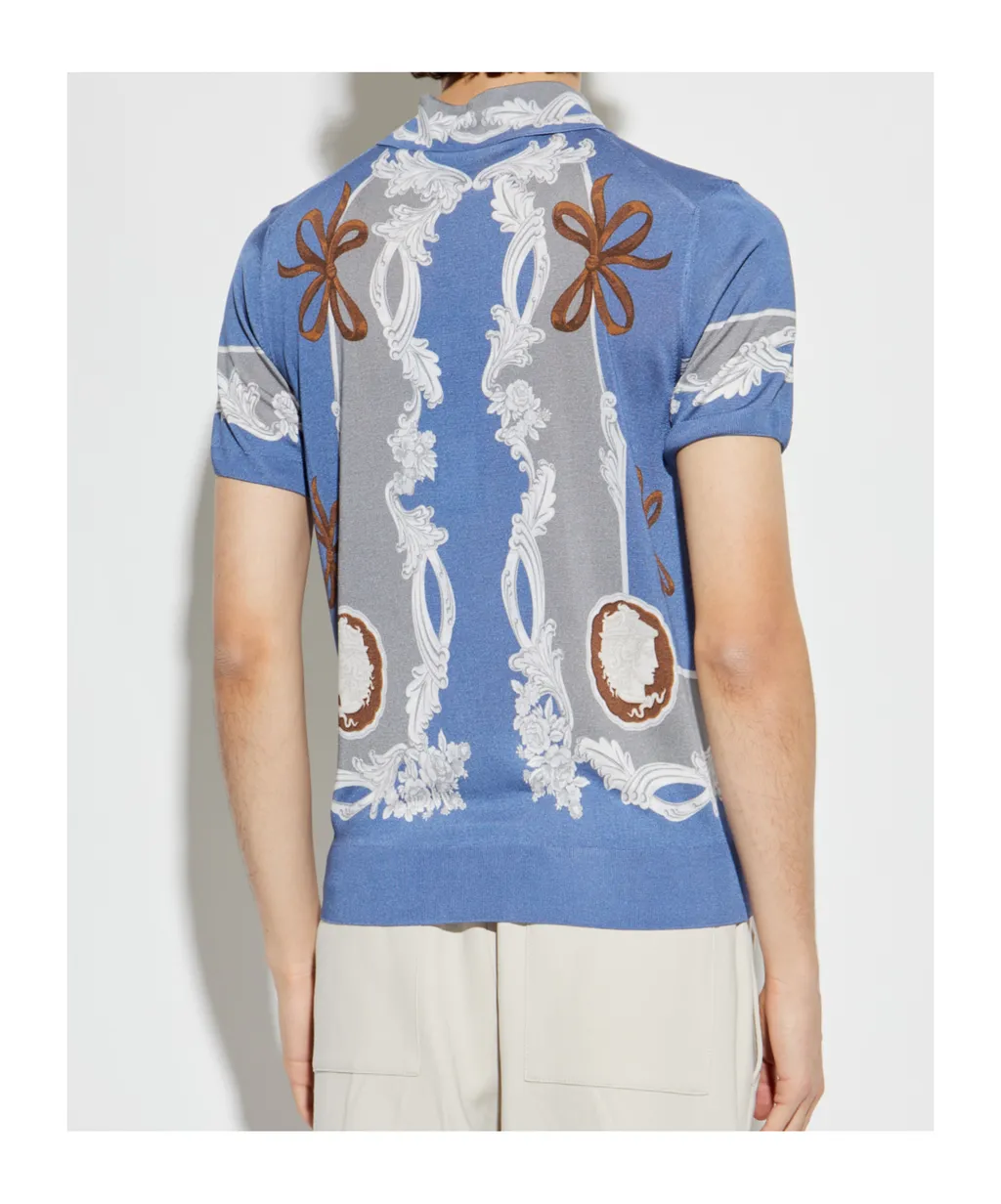 Pattern-Printed Polo Shirt