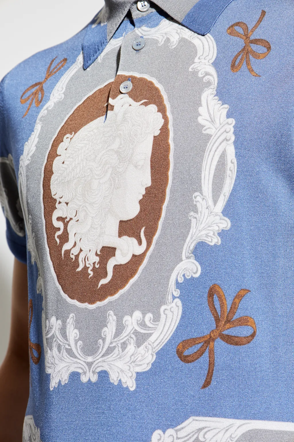 Pattern-Printed Polo Shirt
