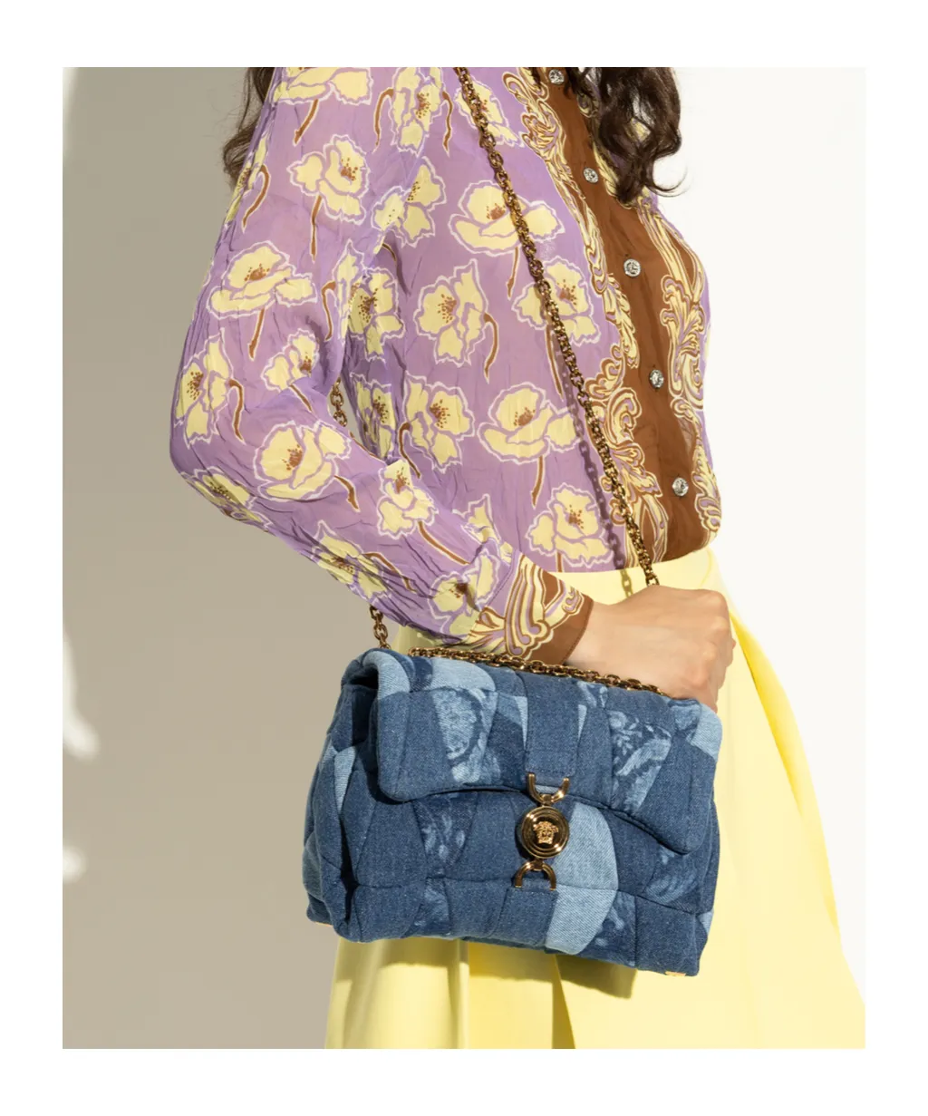 Quilted Denim Shoulder Bag