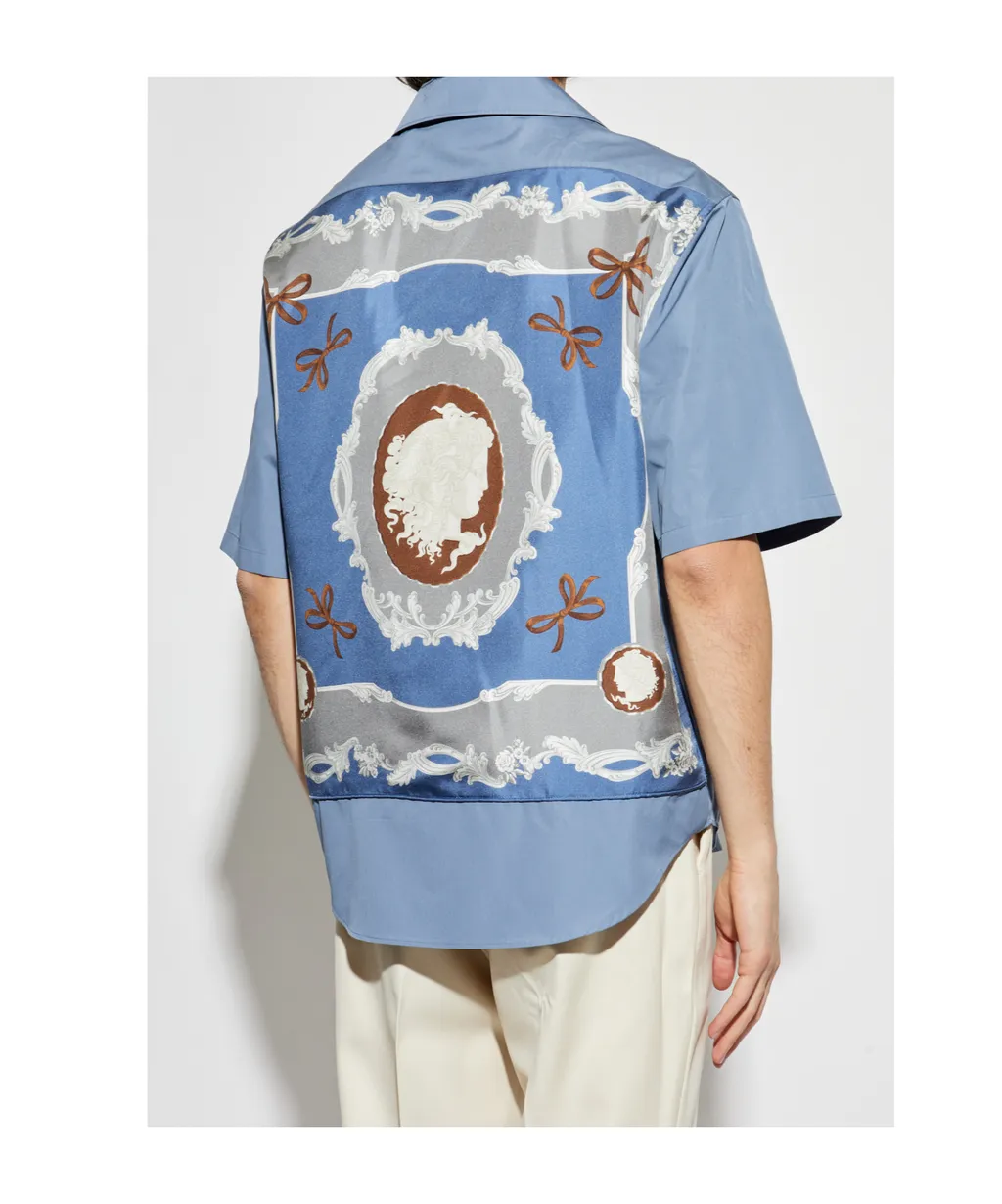 Pattern-Printed Short-Sleeved Shirt
