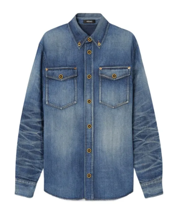 Button-Up Denim Overshirt