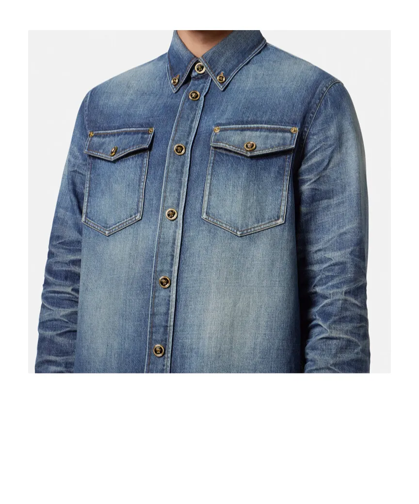Button-Up Denim Overshirt