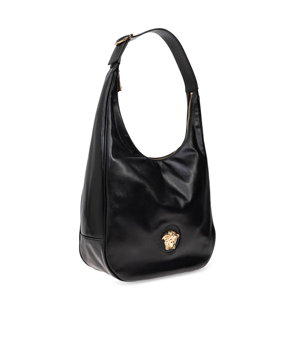 Medusa-Plaque Zipped Shoulder Bag