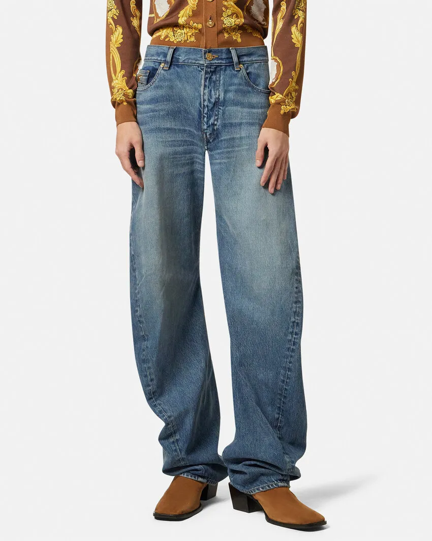 Twisted Wide-Leg Jeans