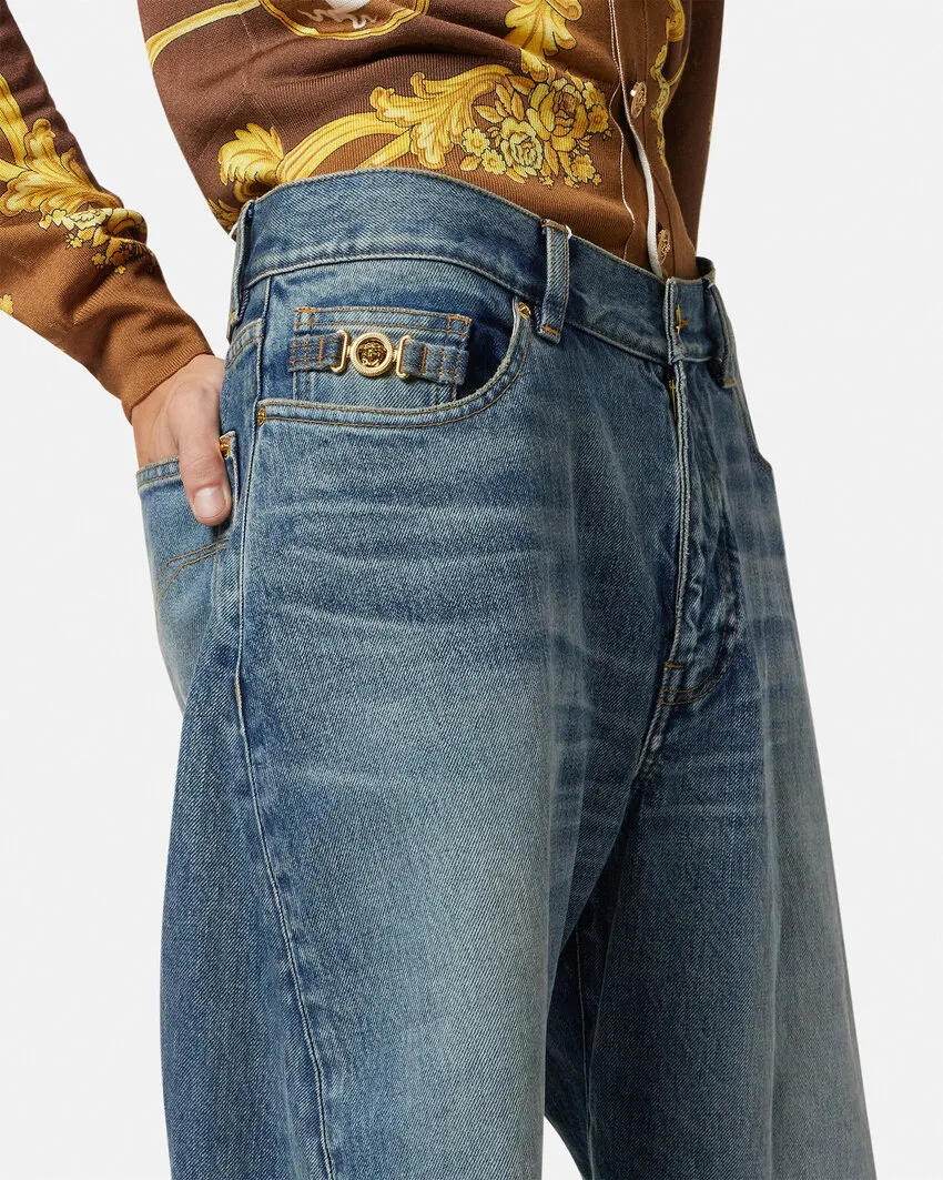 Twisted Wide-Leg Jeans