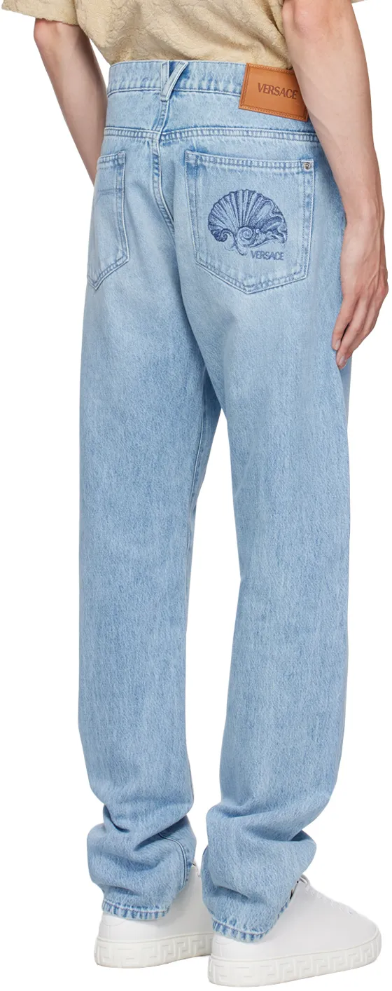 Logo-Patch Straight-Leg Jeans