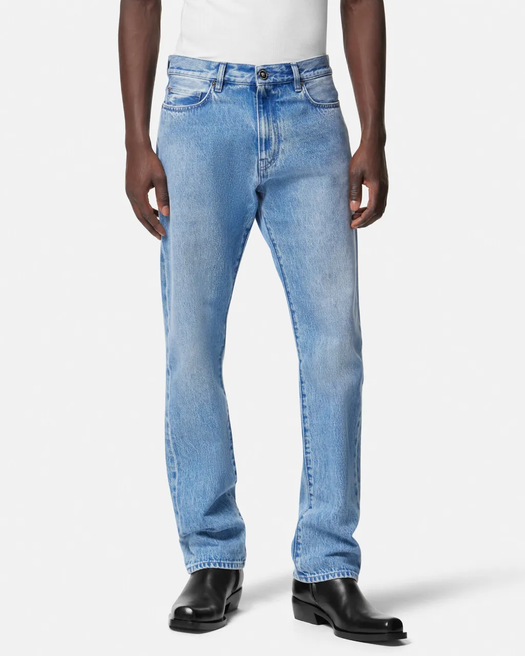 Logo-Patch Straight-Leg Jeans