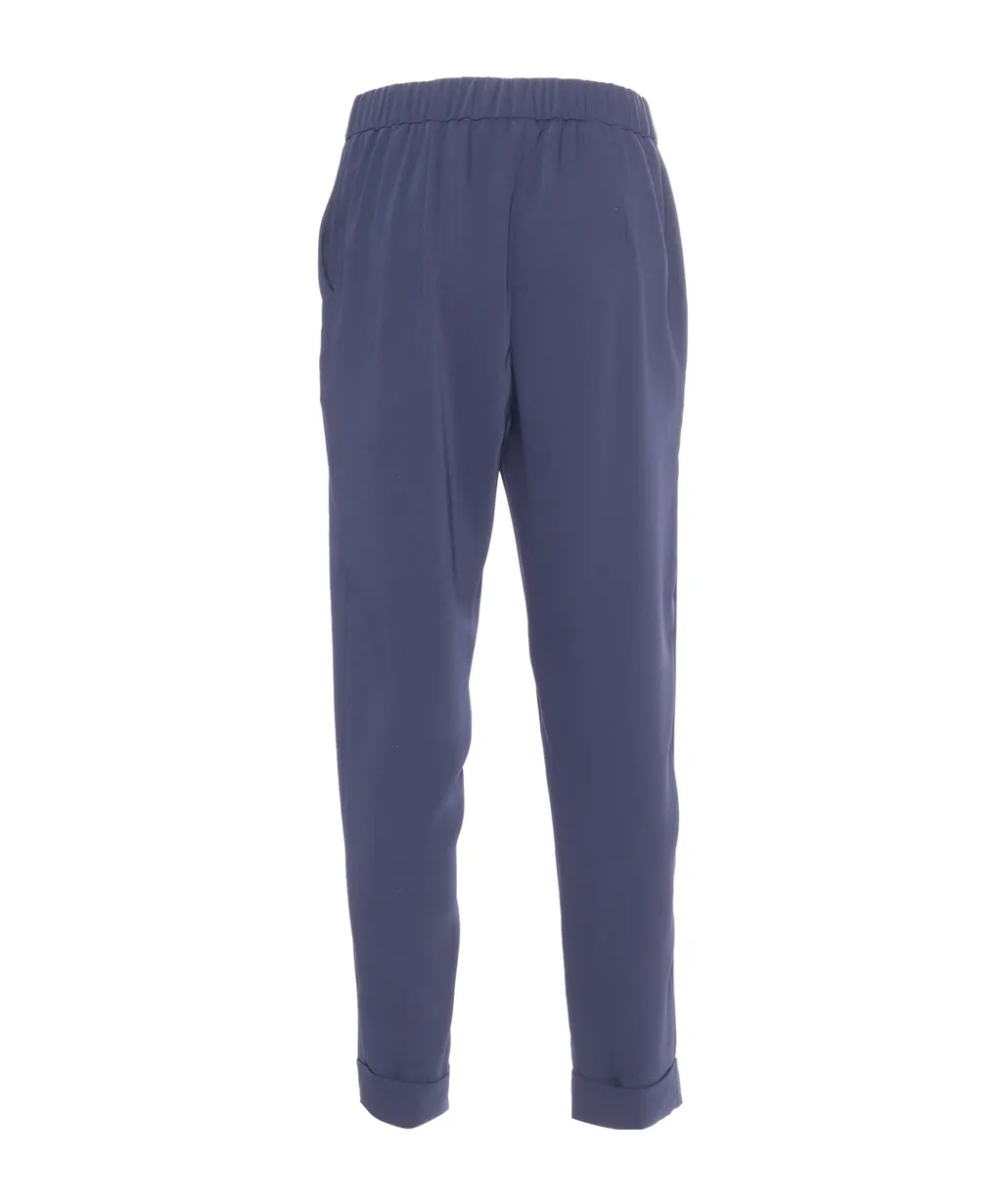 Mid-Rise Turn-Up Hem Tapered Trousers