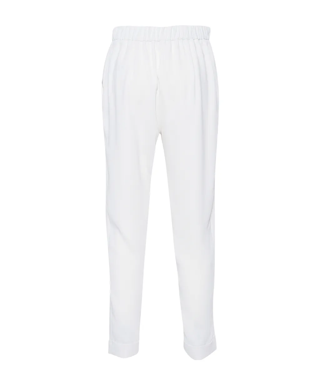 Mid-Rise Turn-Up Hem Tapered Trousers