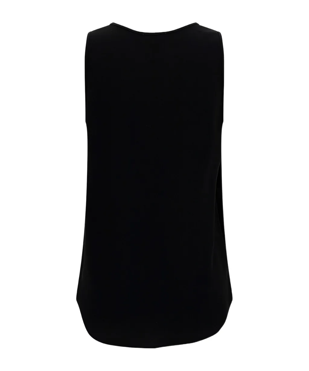 Crewneck Satin Tank Top