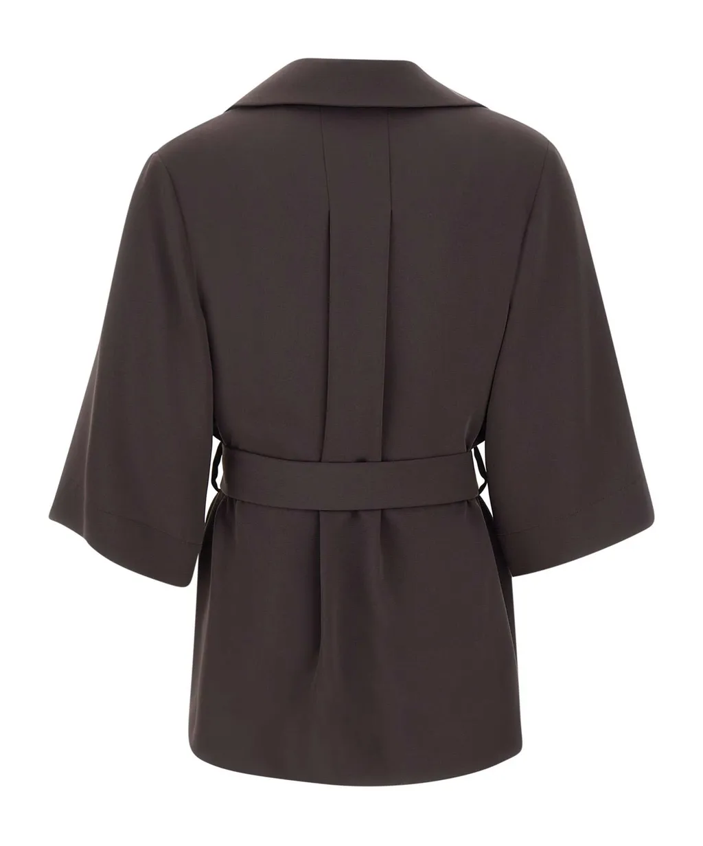V-Neck Belted Blouse