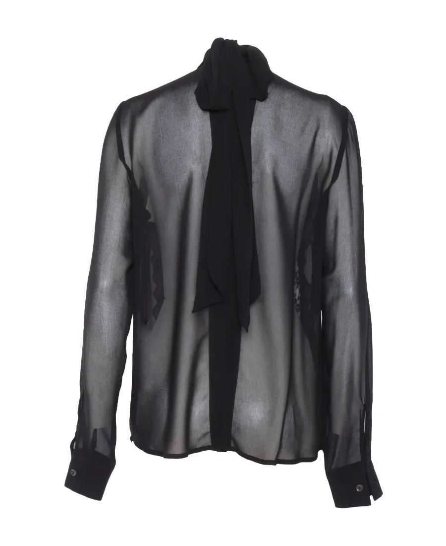 Detailed High-Neck Blouse