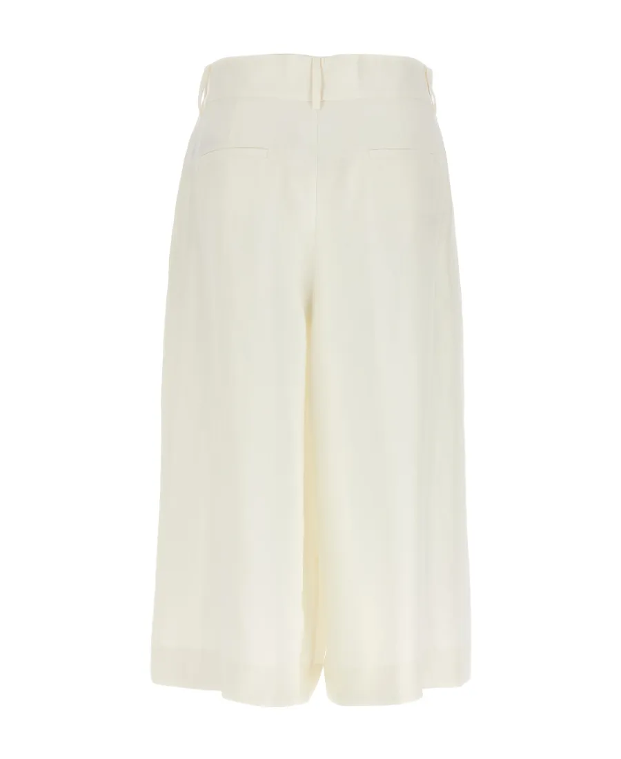 Pleated Below-Knee Shorts