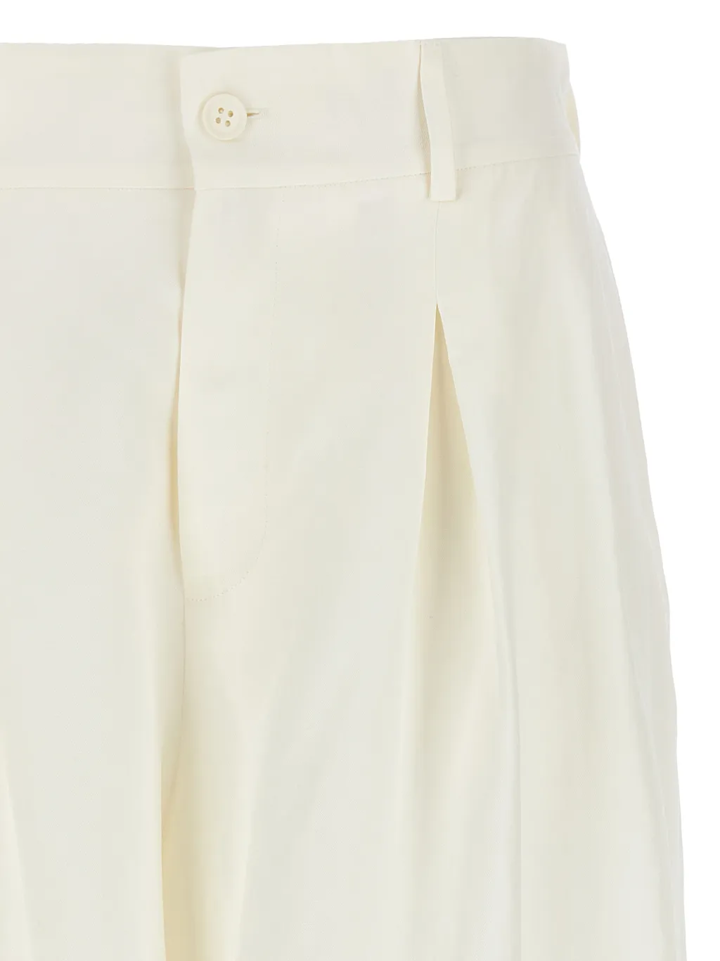 Pleated Below-Knee Shorts