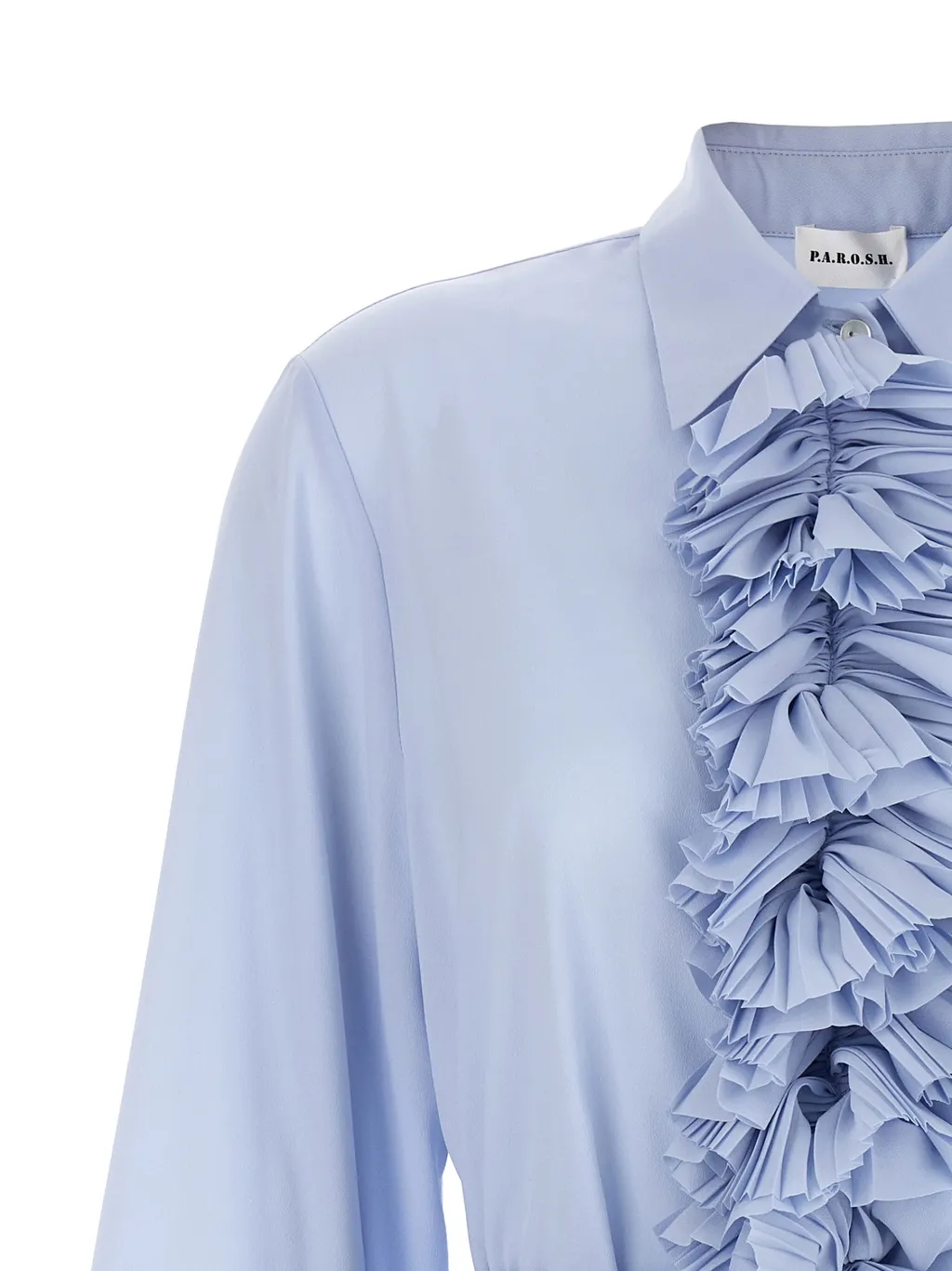 Ruffled Belted Waist Blouse