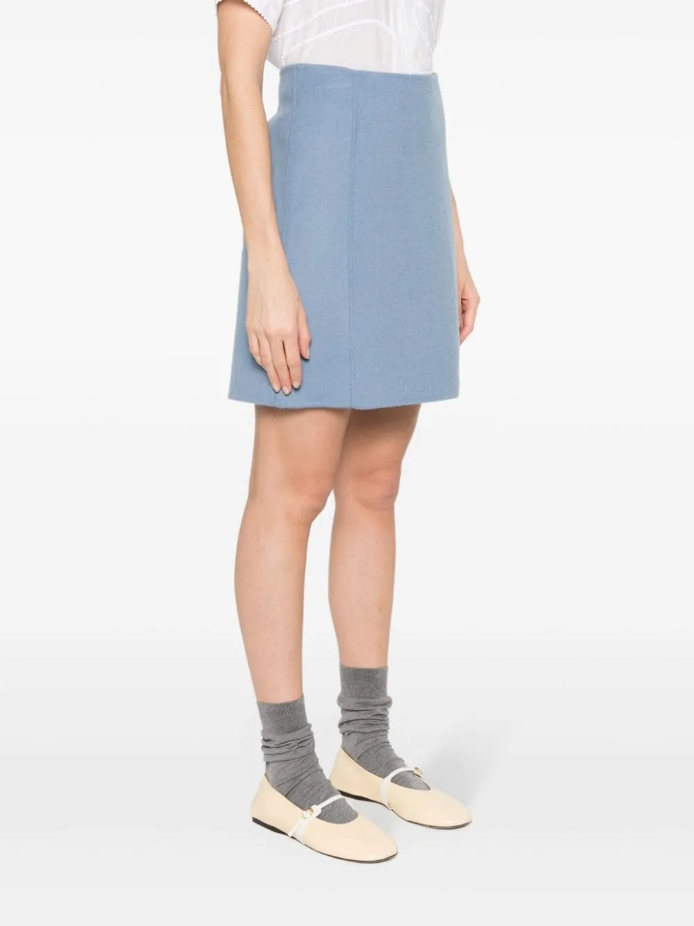 High-Waist Wool Skirt
