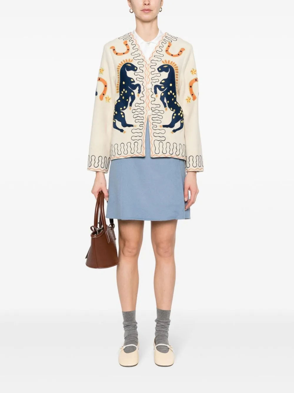 High-Waist Wool Skirt