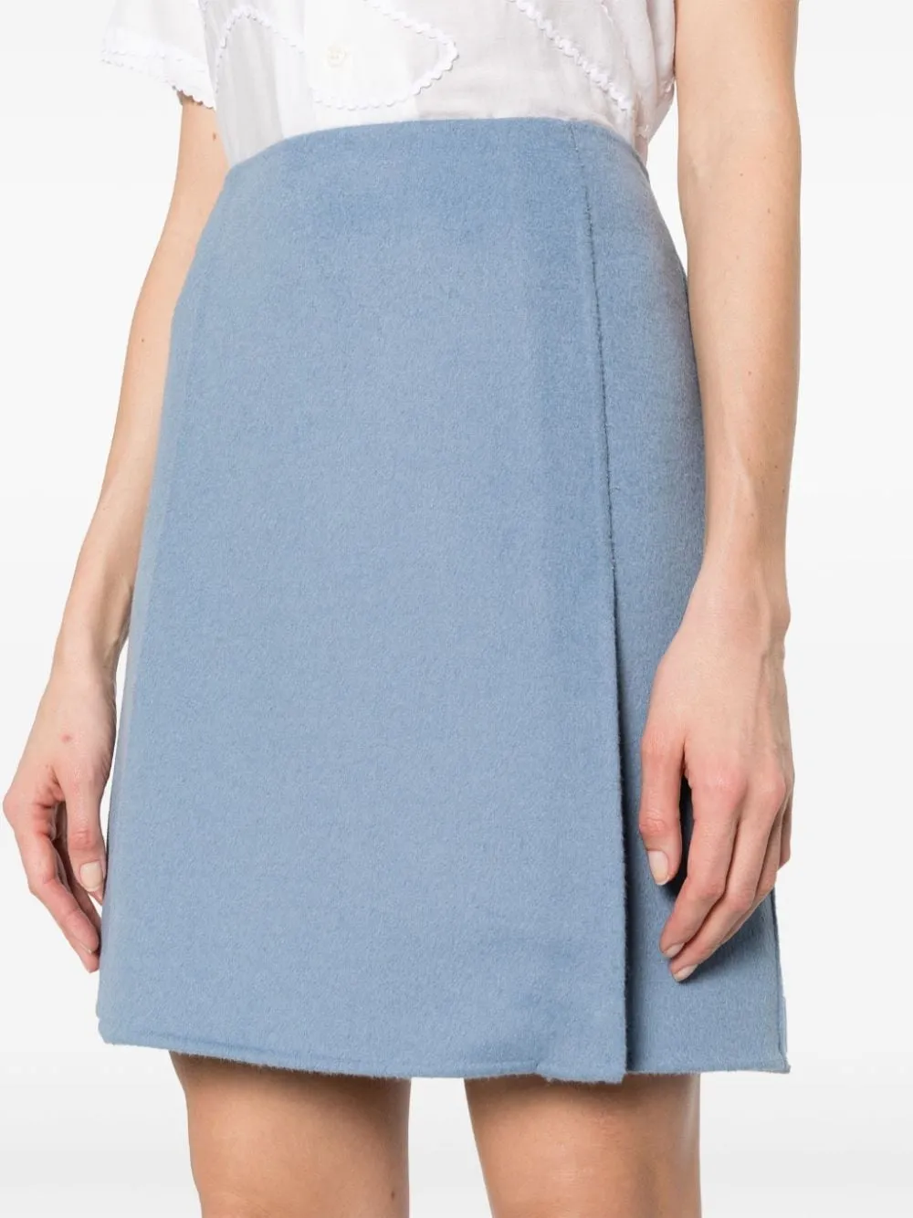 High-Waist Wool Skirt