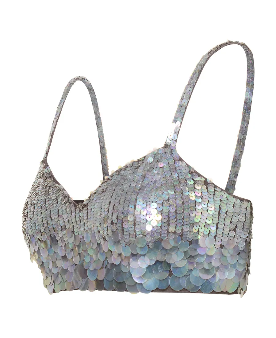 Sequin Embellished Bustier Top