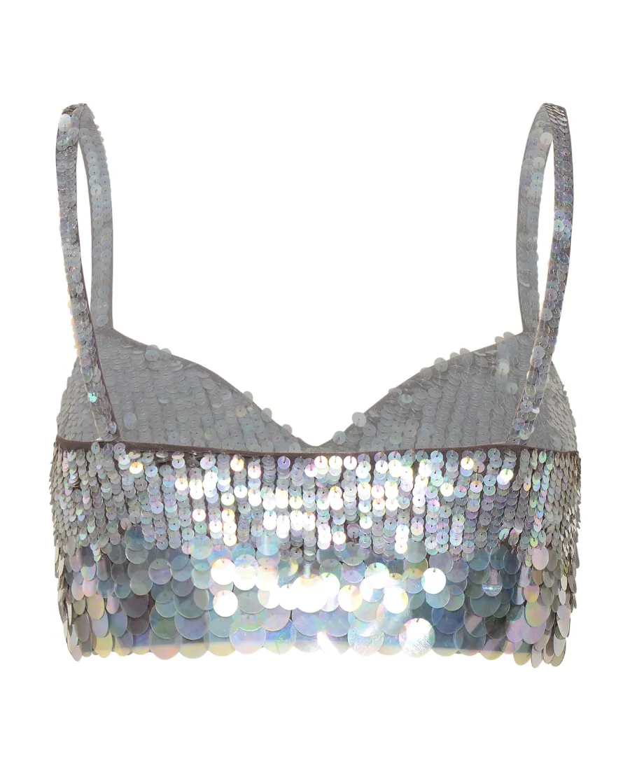 Sequin Embellished Bustier Top