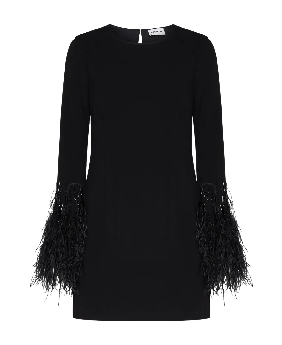 Round-Collar Long-Sleeved Dress