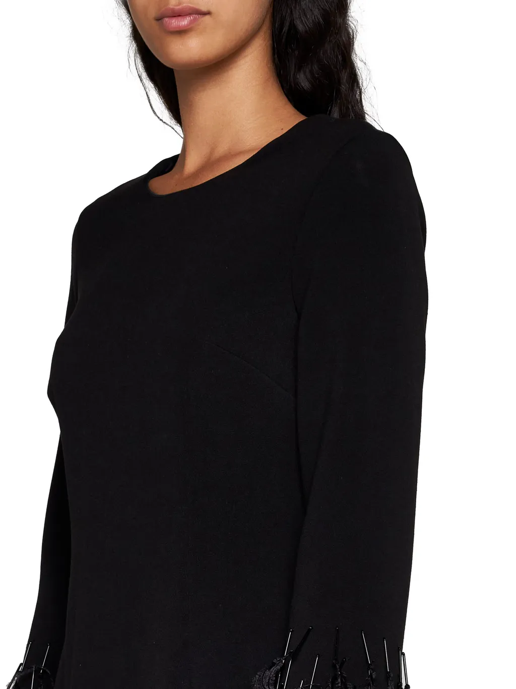 Round-Collar Long-Sleeved Dress