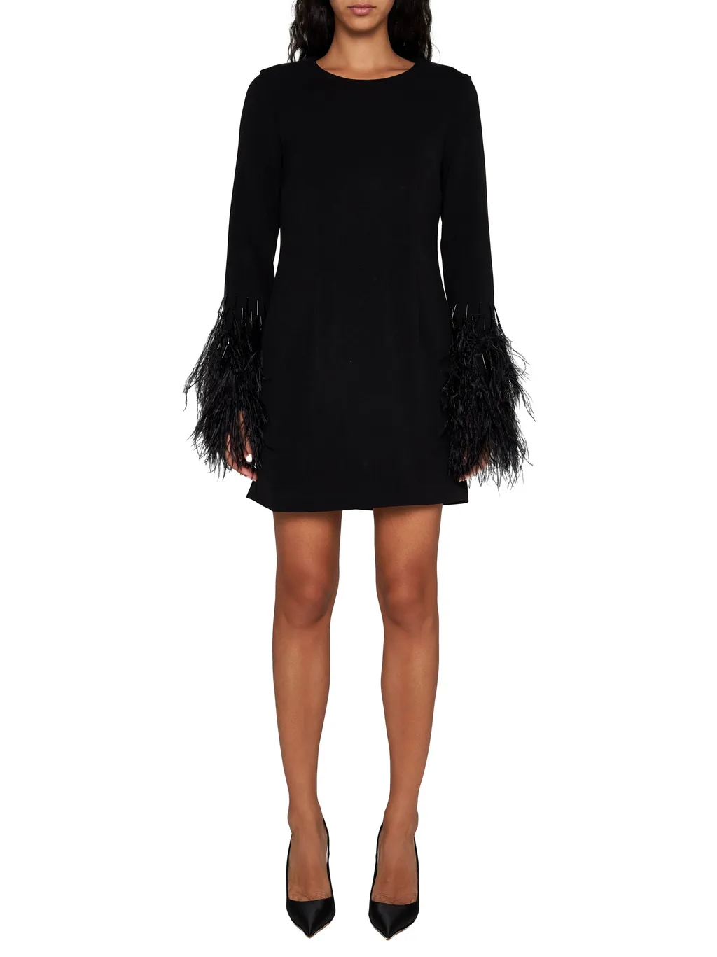 Round-Collar Long-Sleeved Dress