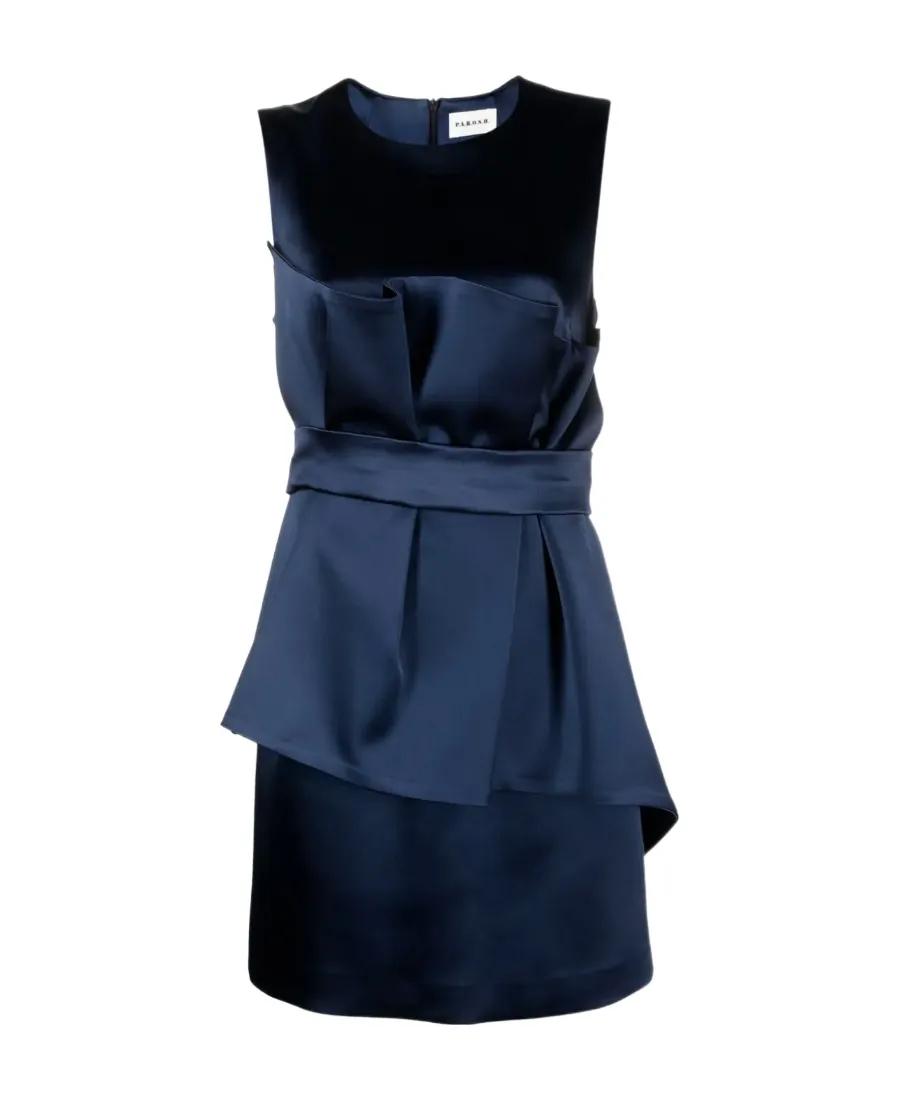 Satin Belted Sleeveless Minidress