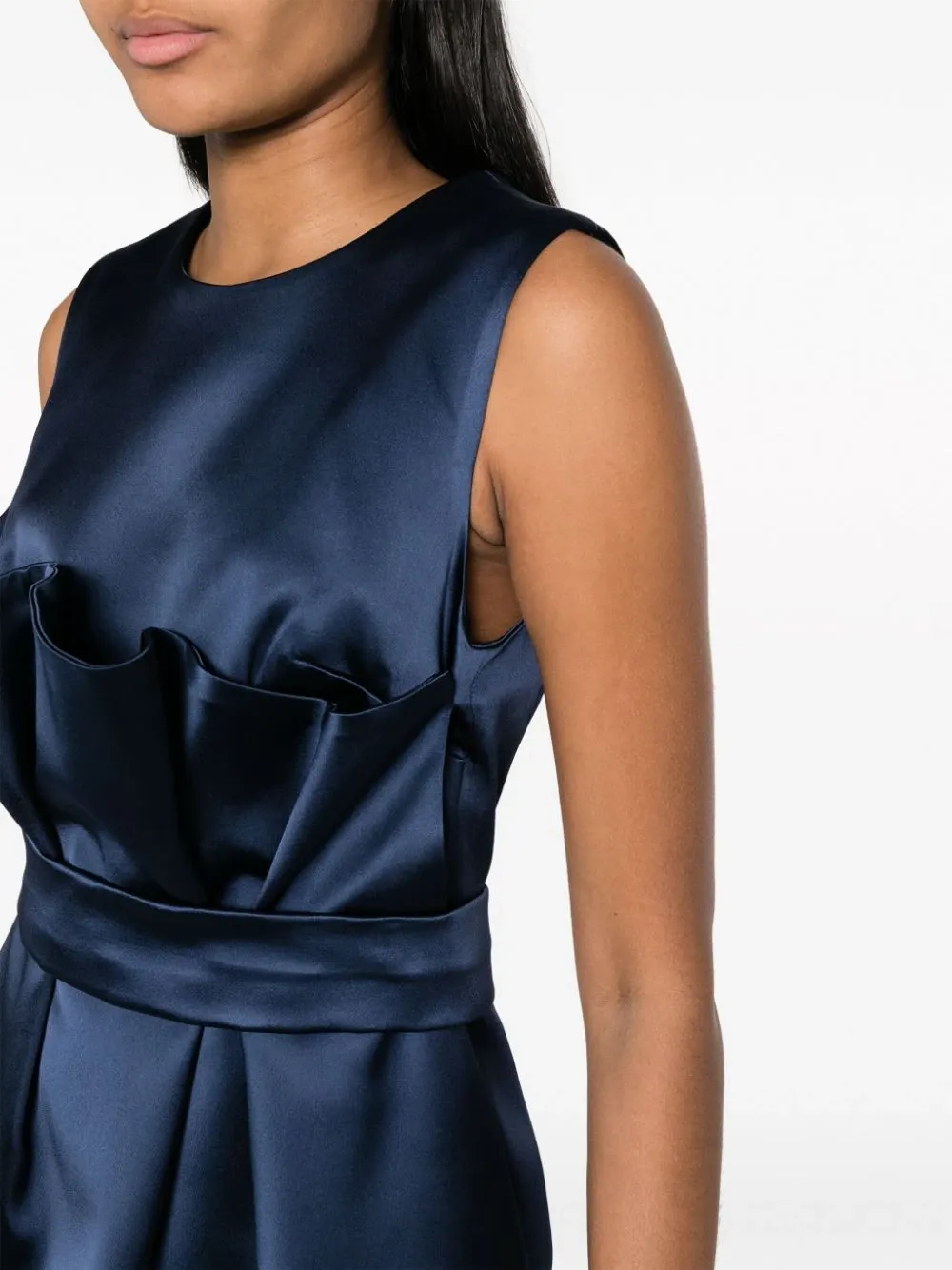 Satin Belted Sleeveless Minidress