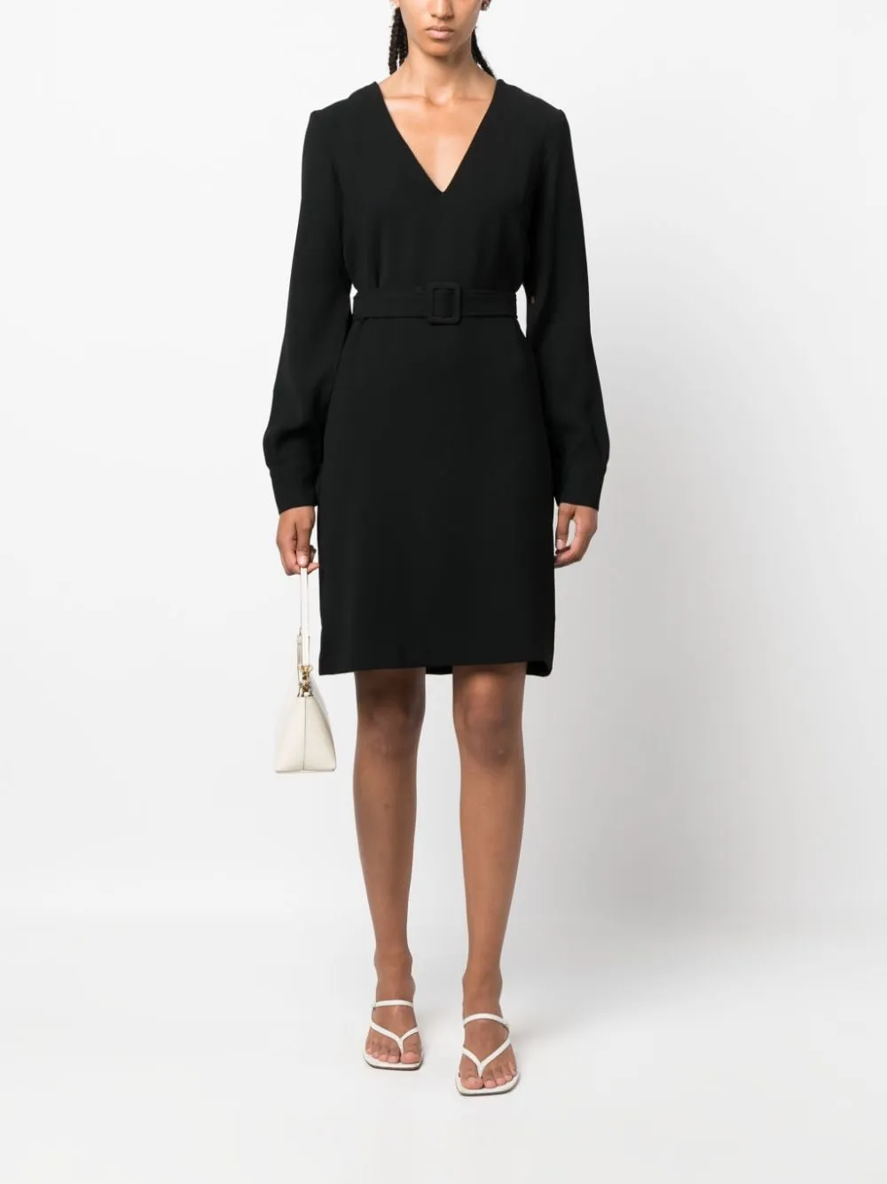 Belted V-Neck Minidress