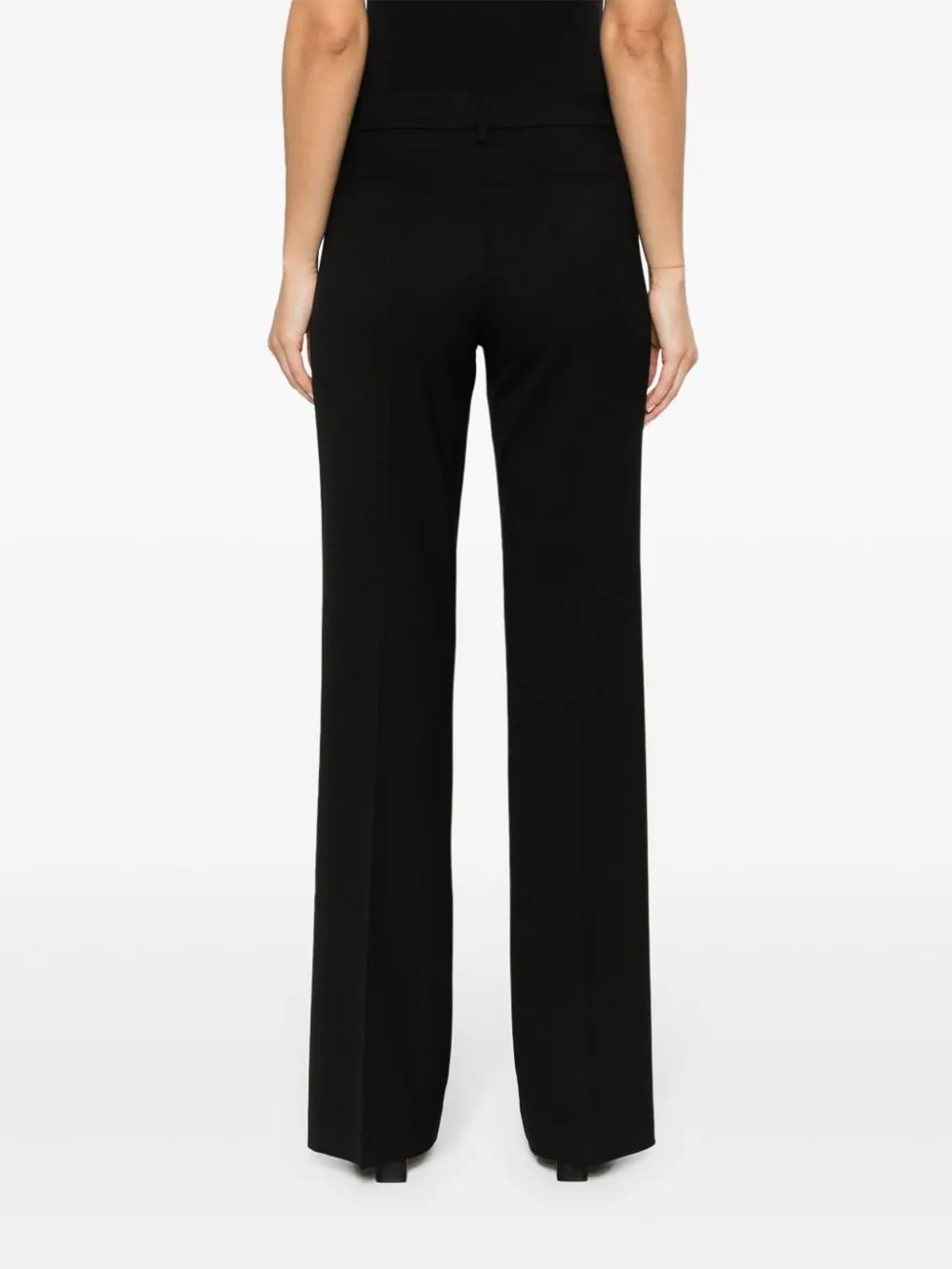 Virgin Wool Blend Flared Trousers
