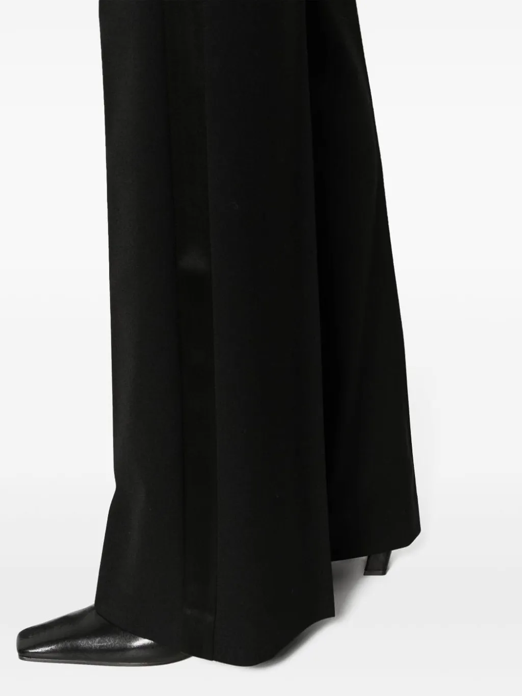 Virgin Wool Blend Flared Trousers