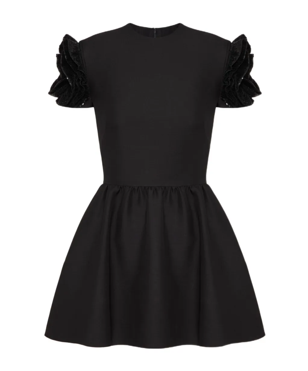 Ruffle Detailed Crewneck Dress