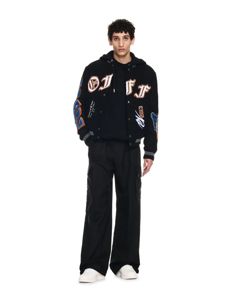 Logo Embroidered Bomber Jacket