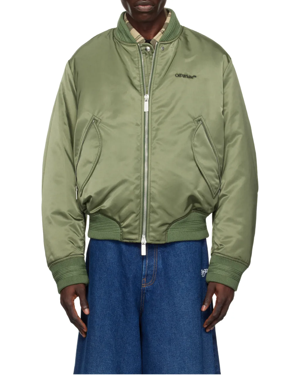 Zip-Up Long-Sleeved Bomber Jacket