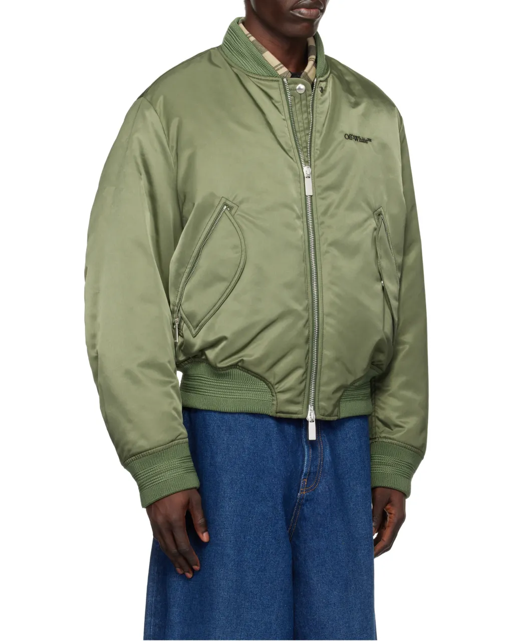 Zip-Up Long-Sleeved Bomber Jacket