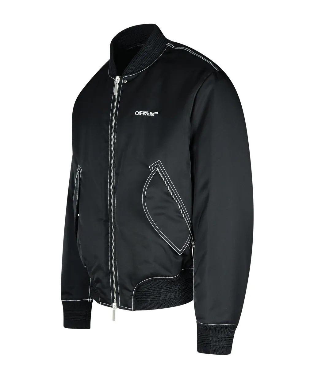 Zip-Up Long-Sleeved Bomber Jacket