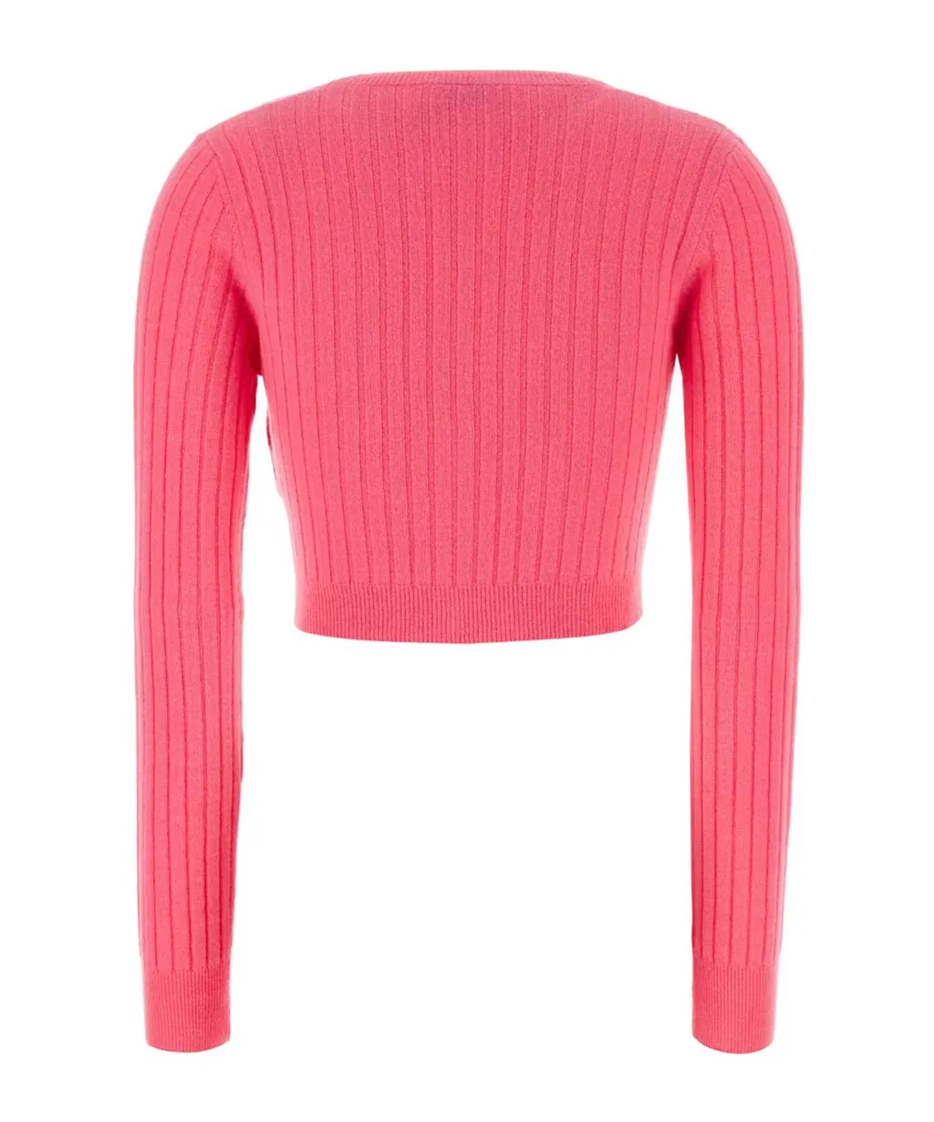 V-Neck Cropped Cardigan